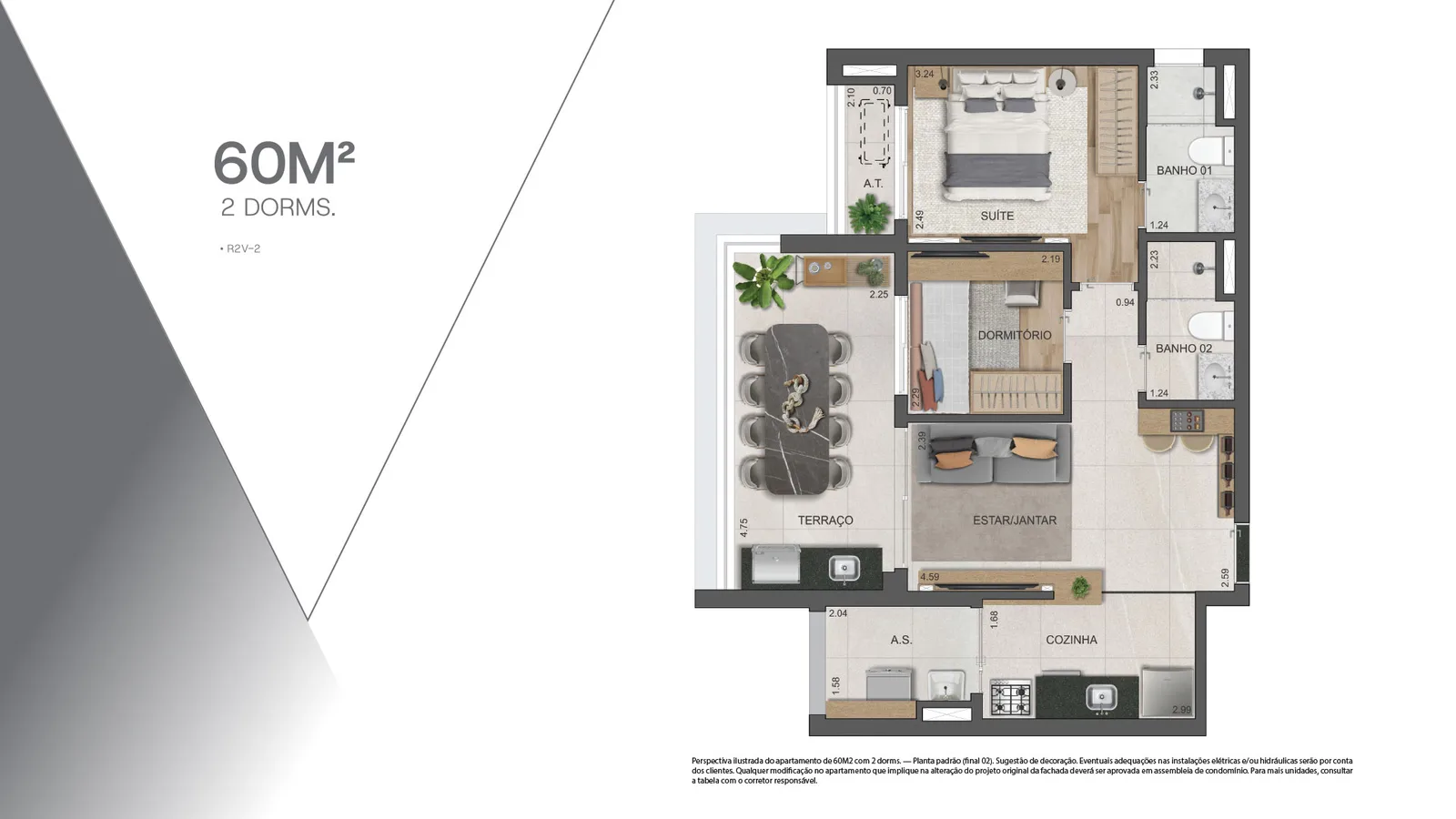 Planta do apartamento — referência 60