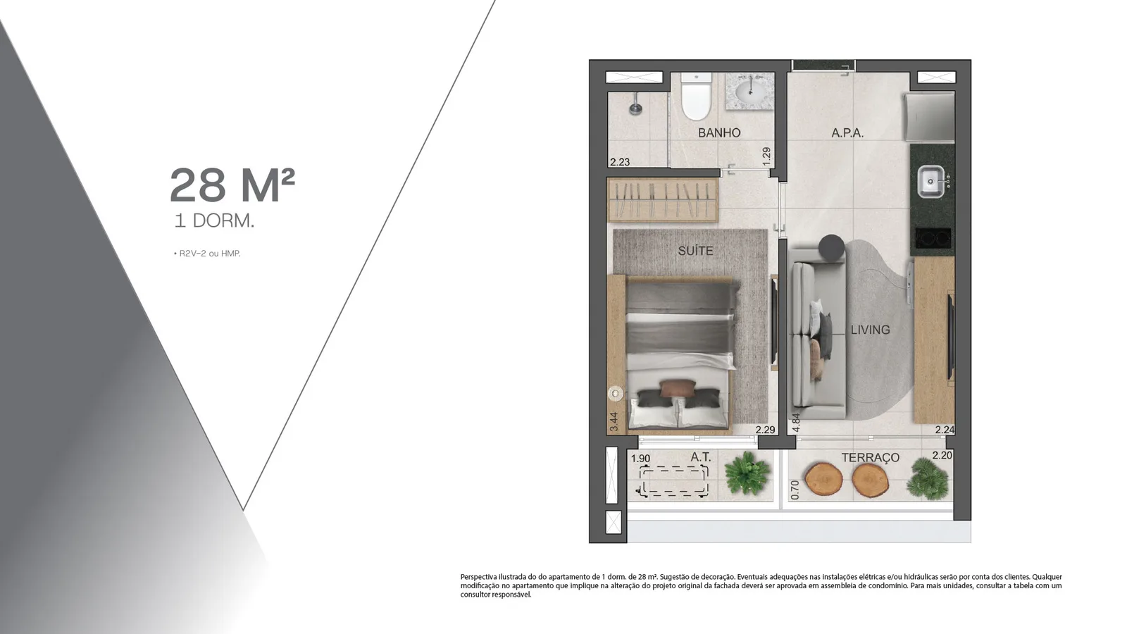 Planta do apartamento — referência 28 1