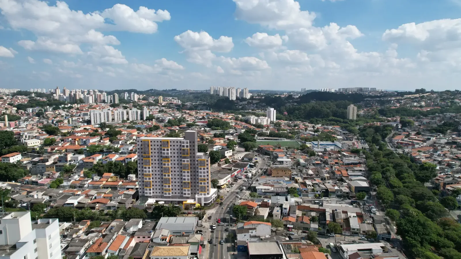 Perspectiva aérea e referências do entorno