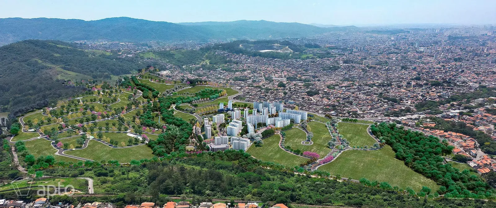 Vista aérea da região do empreendimento
