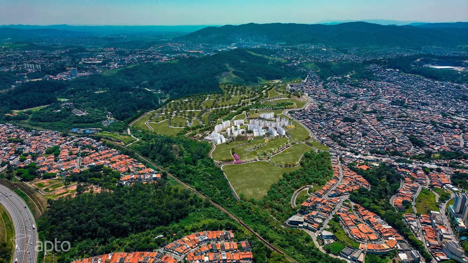 Vista aérea da região do empreendimento