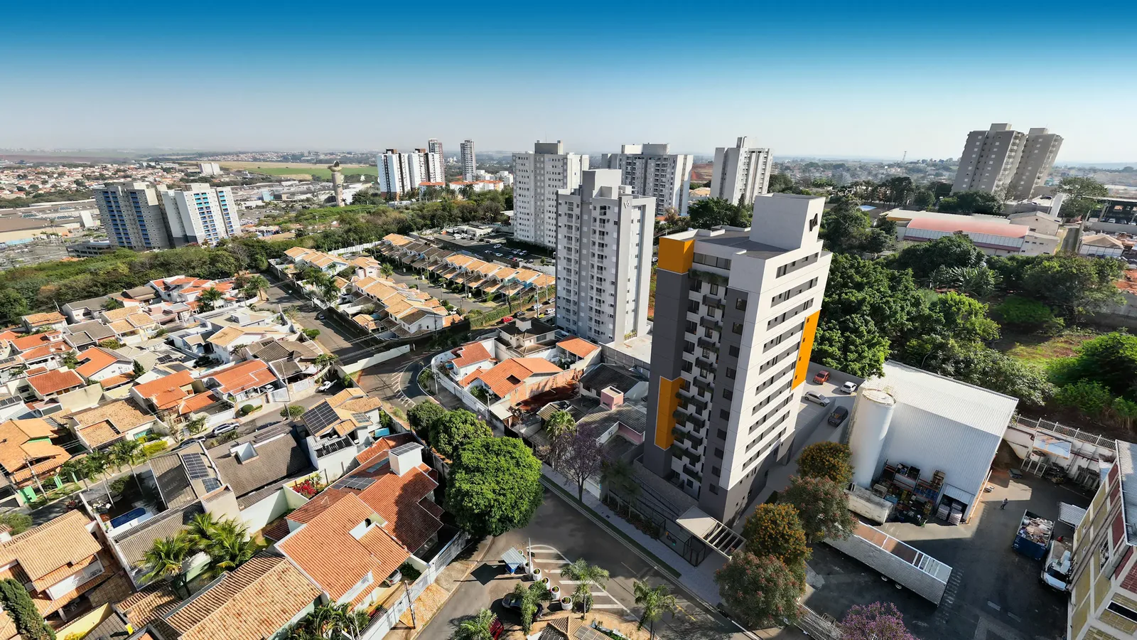 Vista aérea da região do empreendimento