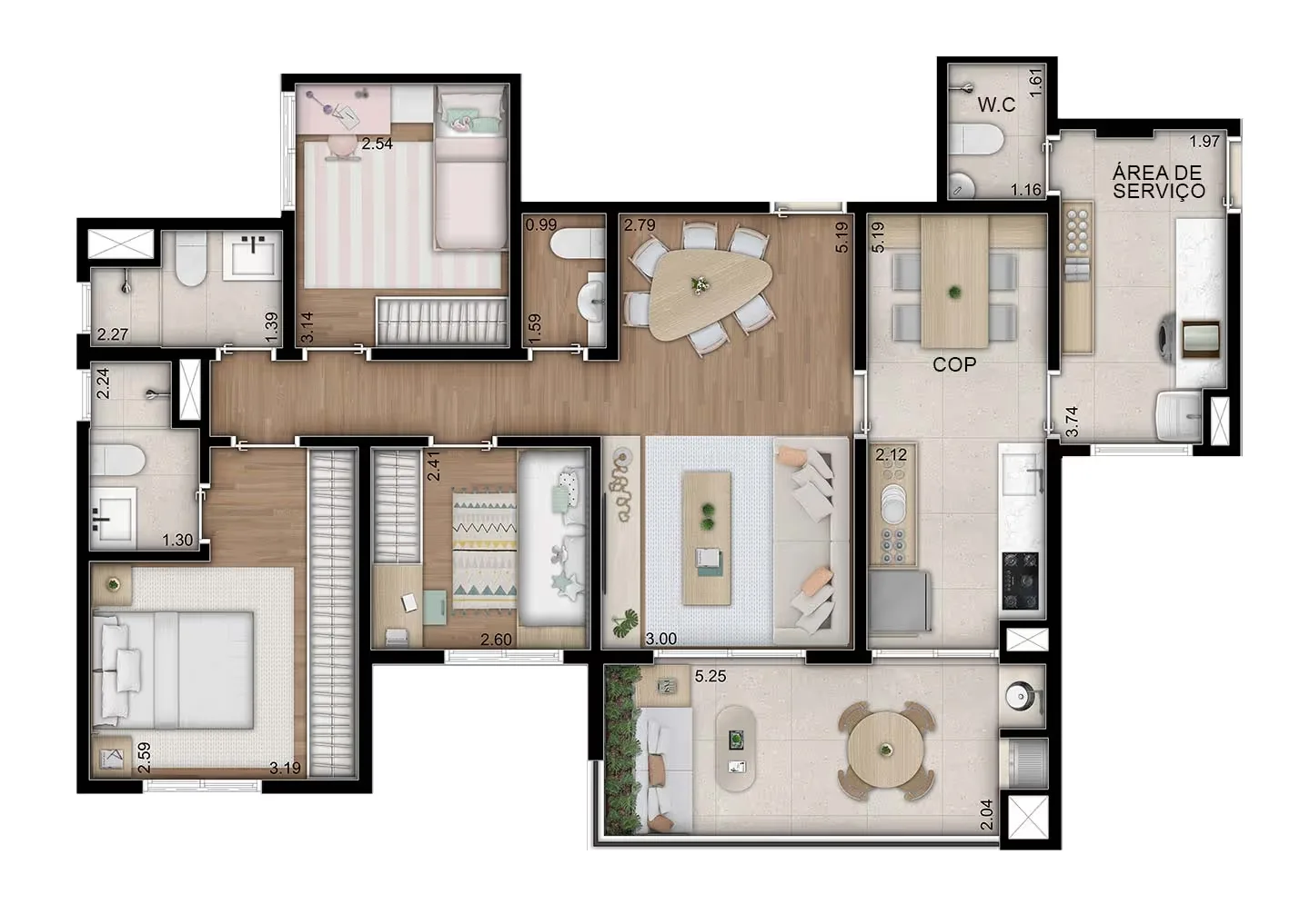 Planta do apartamento — referência Apto. 97m²