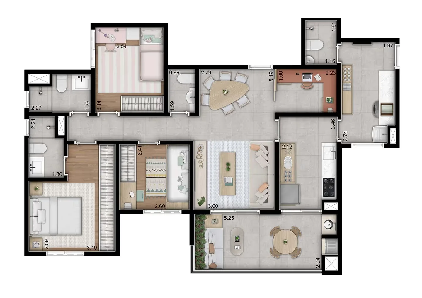 Planta do apartamento — referência Apto. 97m²