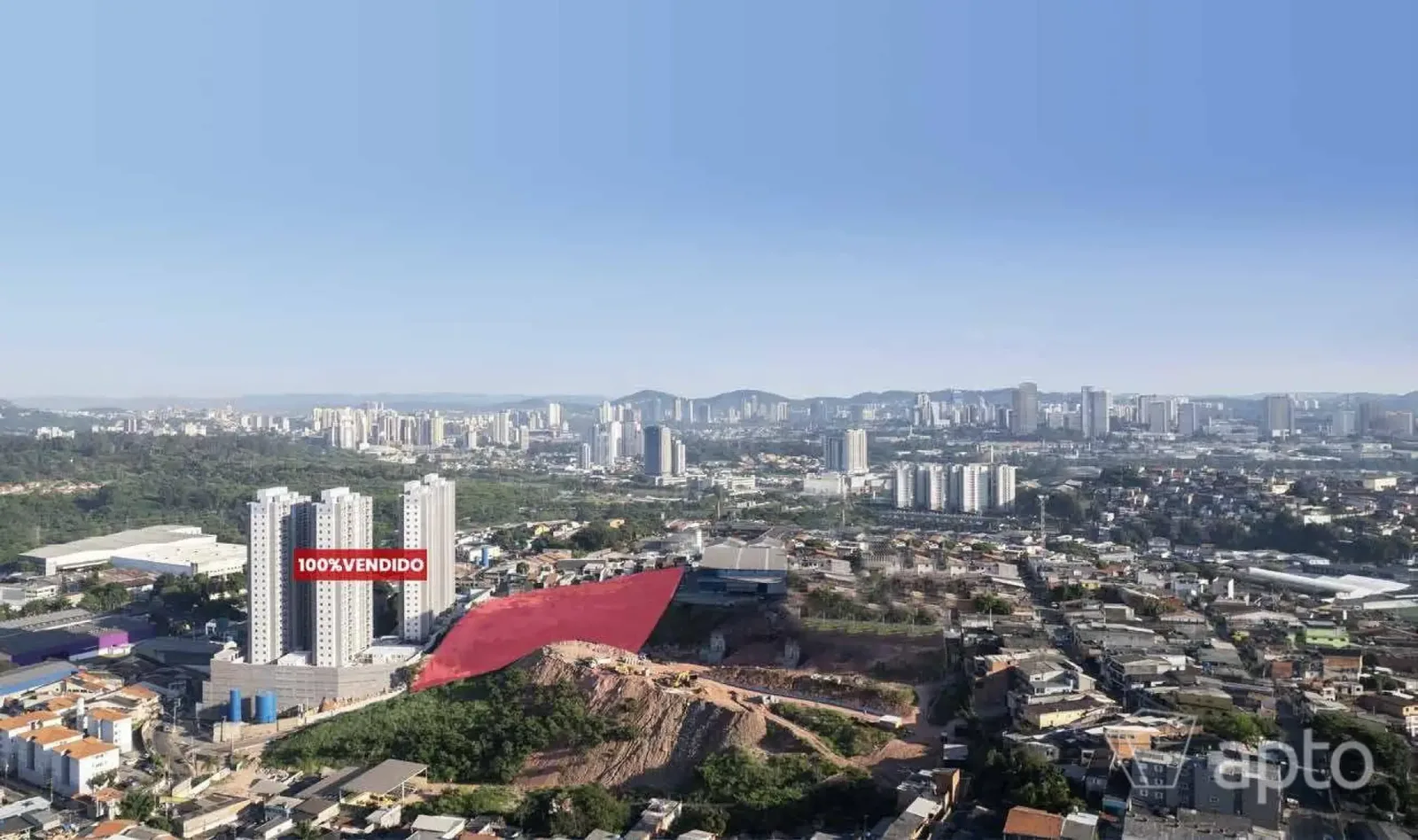 Vista aérea da região do empreendimento