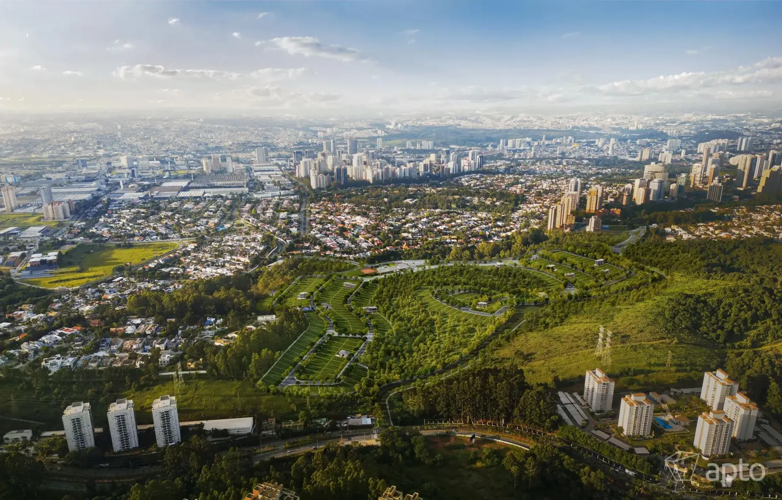 Vista aérea da região do empreendimento