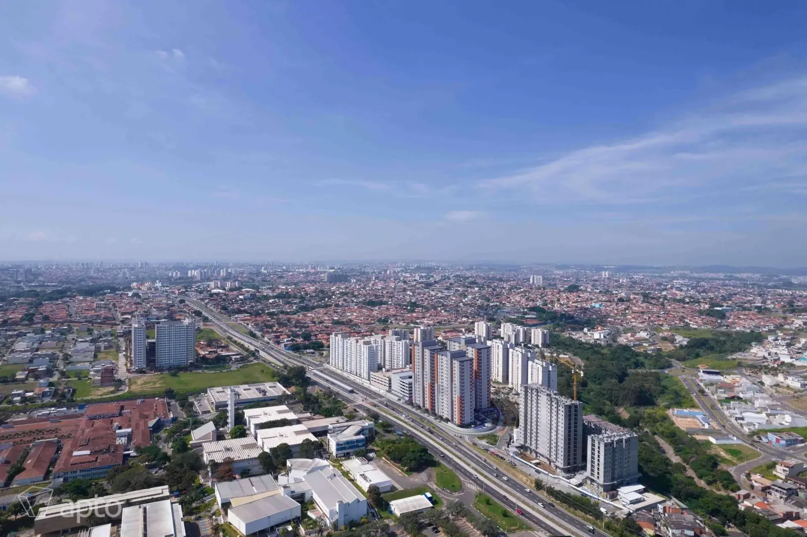 Vista aérea da região do empreendimento