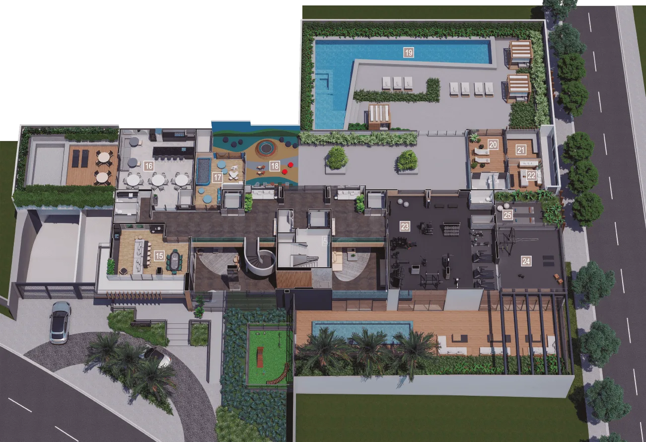 Planta do apartamento — referência Lazer Térreo