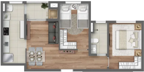 Planta do apartamento — referência Camada 2
