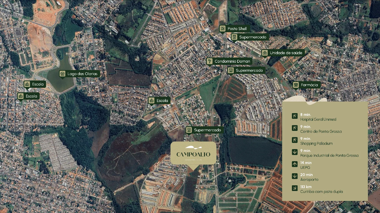 Mapa de localização do condomínio e entorno