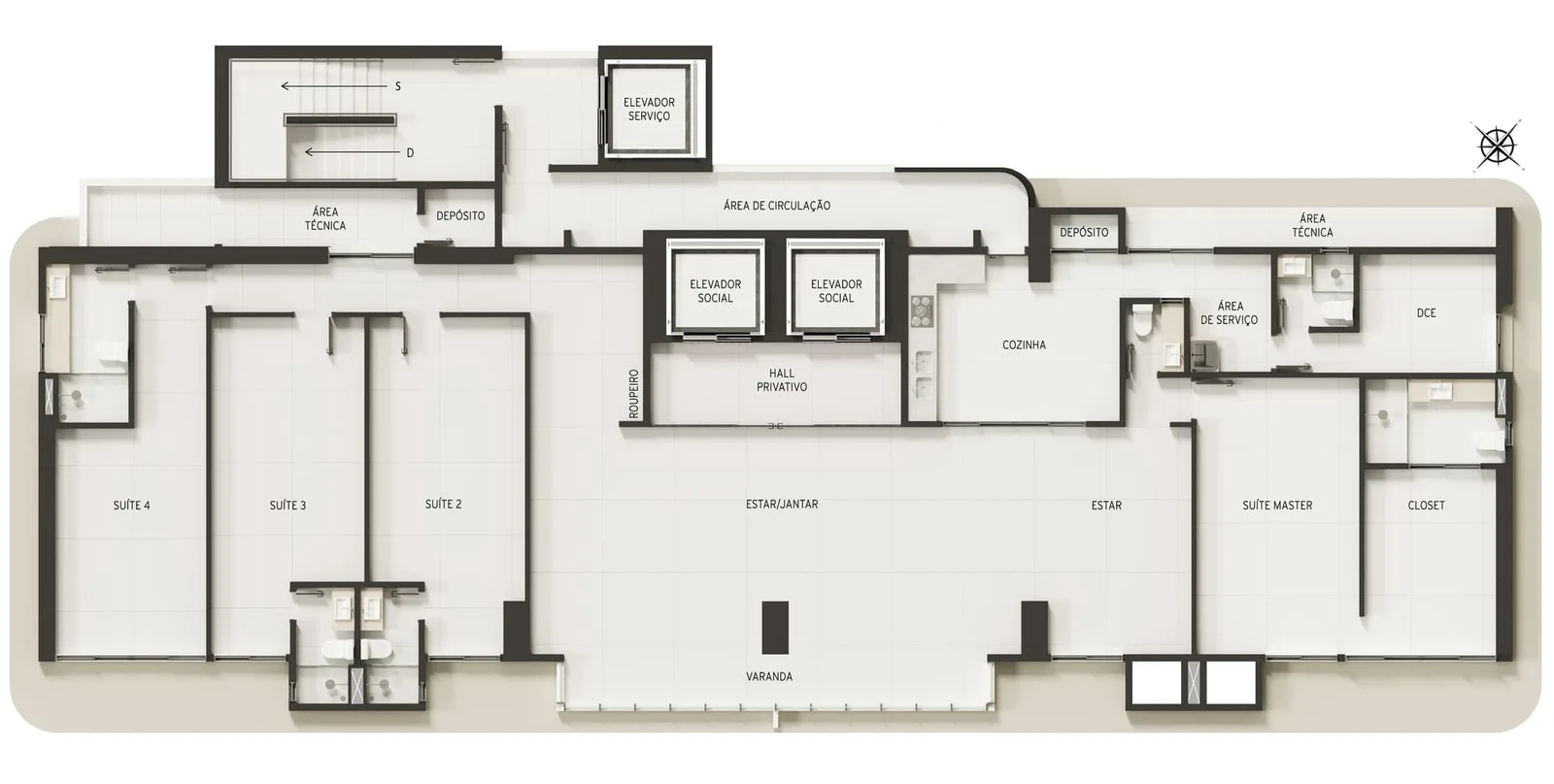 Planta do apartamento — referência Domus Jardins 1 por Andar 1 1
