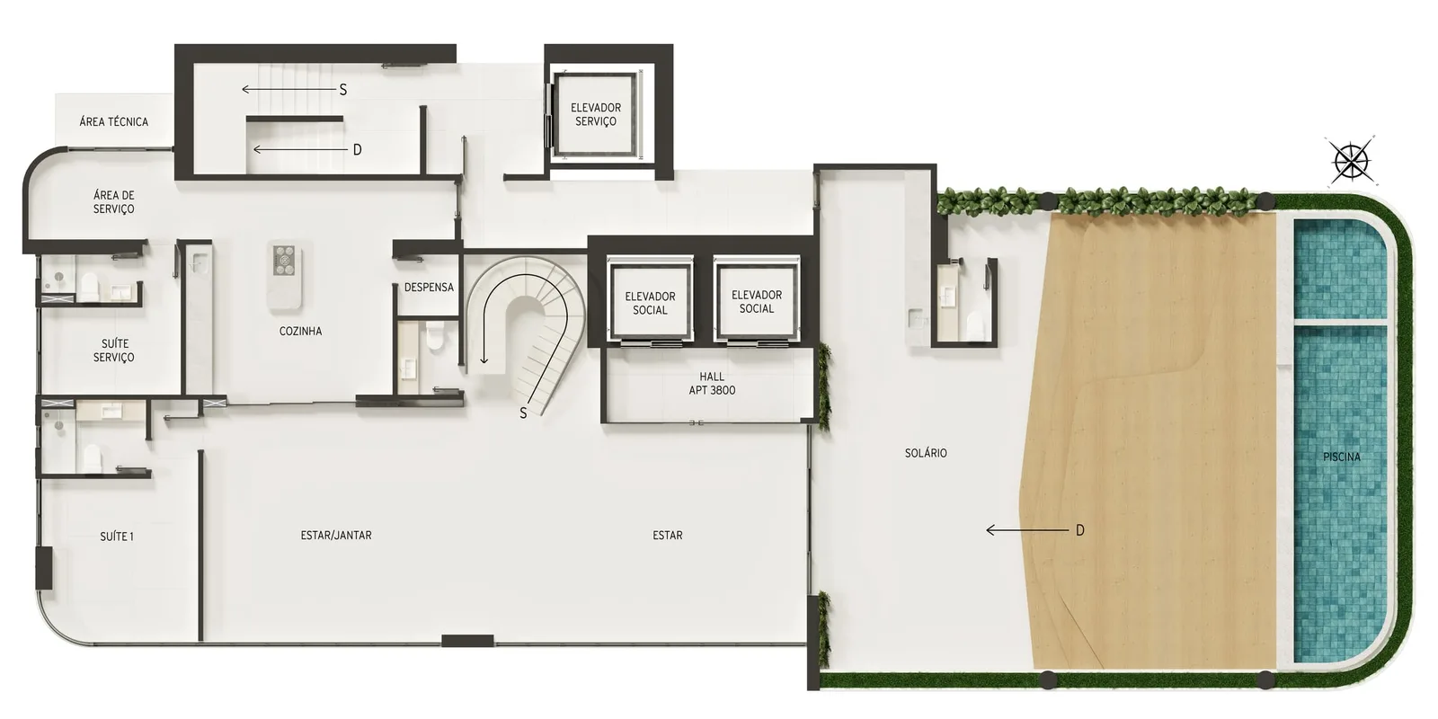 Planta do apartamento — referência Domus Jardins House Terreo 
