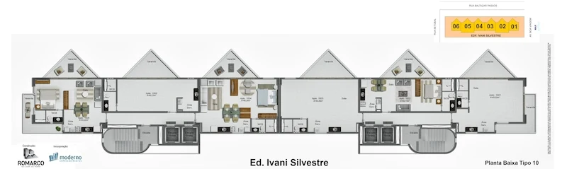 Planta do pavimento — referência da construtora