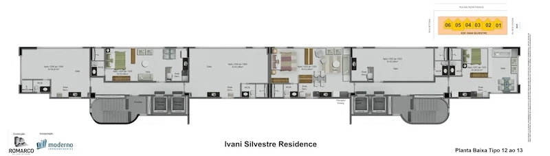 Planta do pavimento — referência da construtora