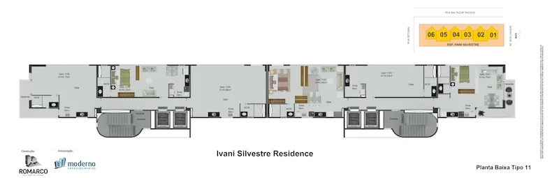 Planta do pavimento — referência da construtora
