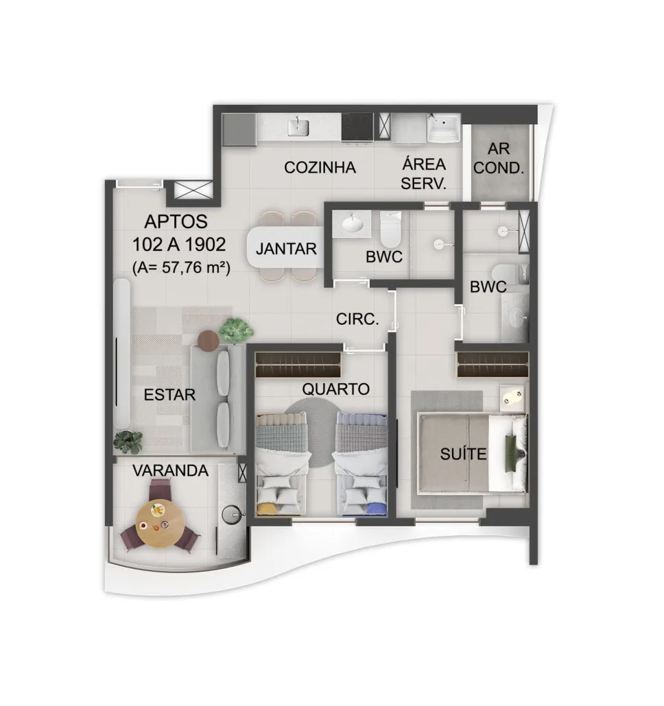Planta do apartamento — referência zm451 urban home exata 02qto term02 PL 968x1030