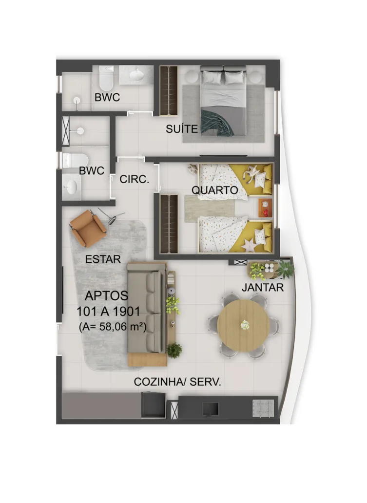 Planta do apartamento — referência zm451 urban home exata 02qto ampliado term01 PL 753x1030