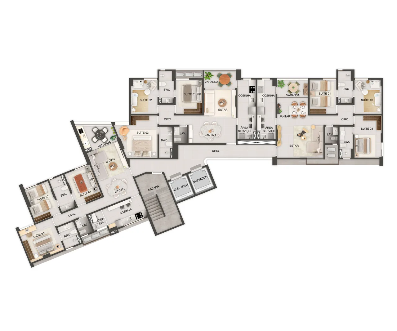 Planta do apartamento — referência Pvto. Tipo