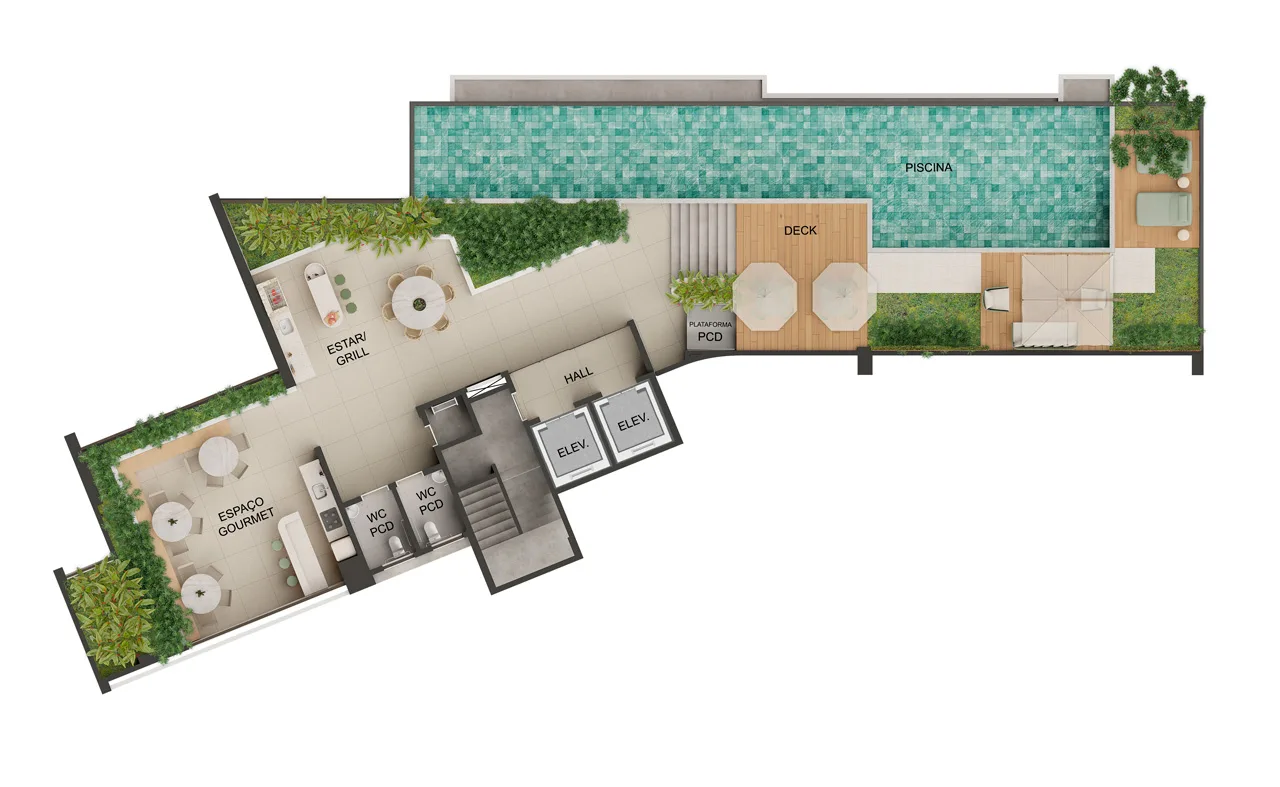Planta do apartamento — referência Rooftop
