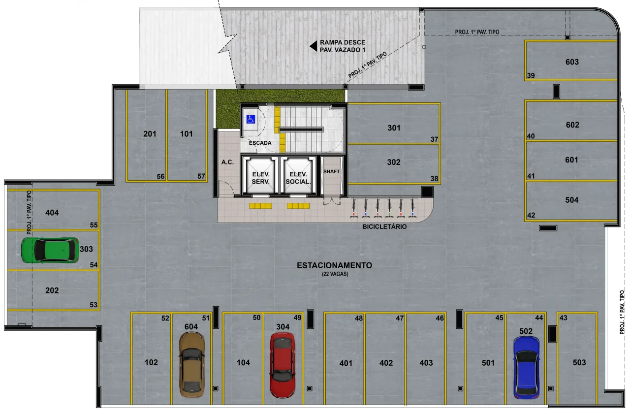 Planta do apartamento — referência Pav. Garagem 02 600x392