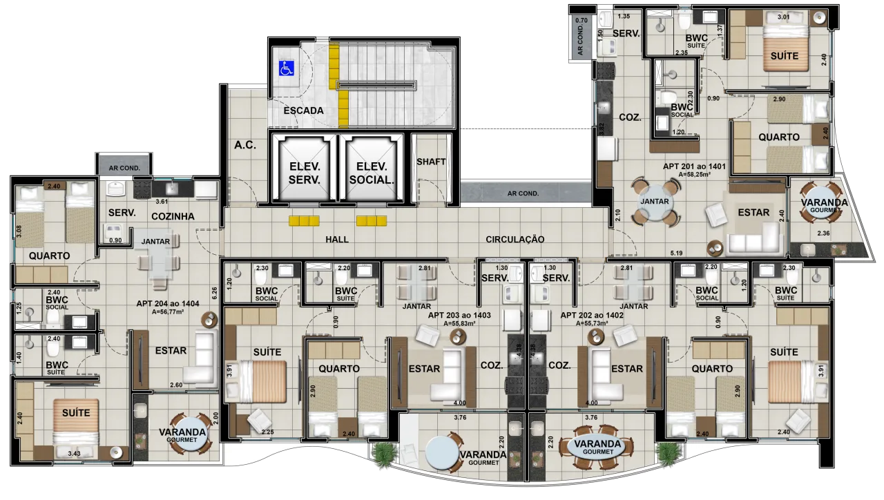 Planta do apartamento — referência PAv. Tipo 600x339
