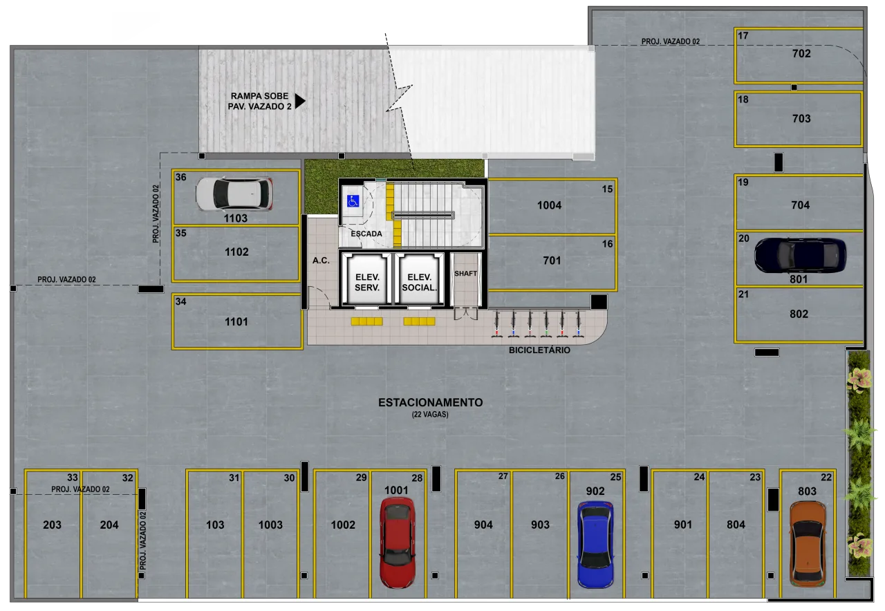 Planta do apartamento — referência Pav. Garagem 01 600x414