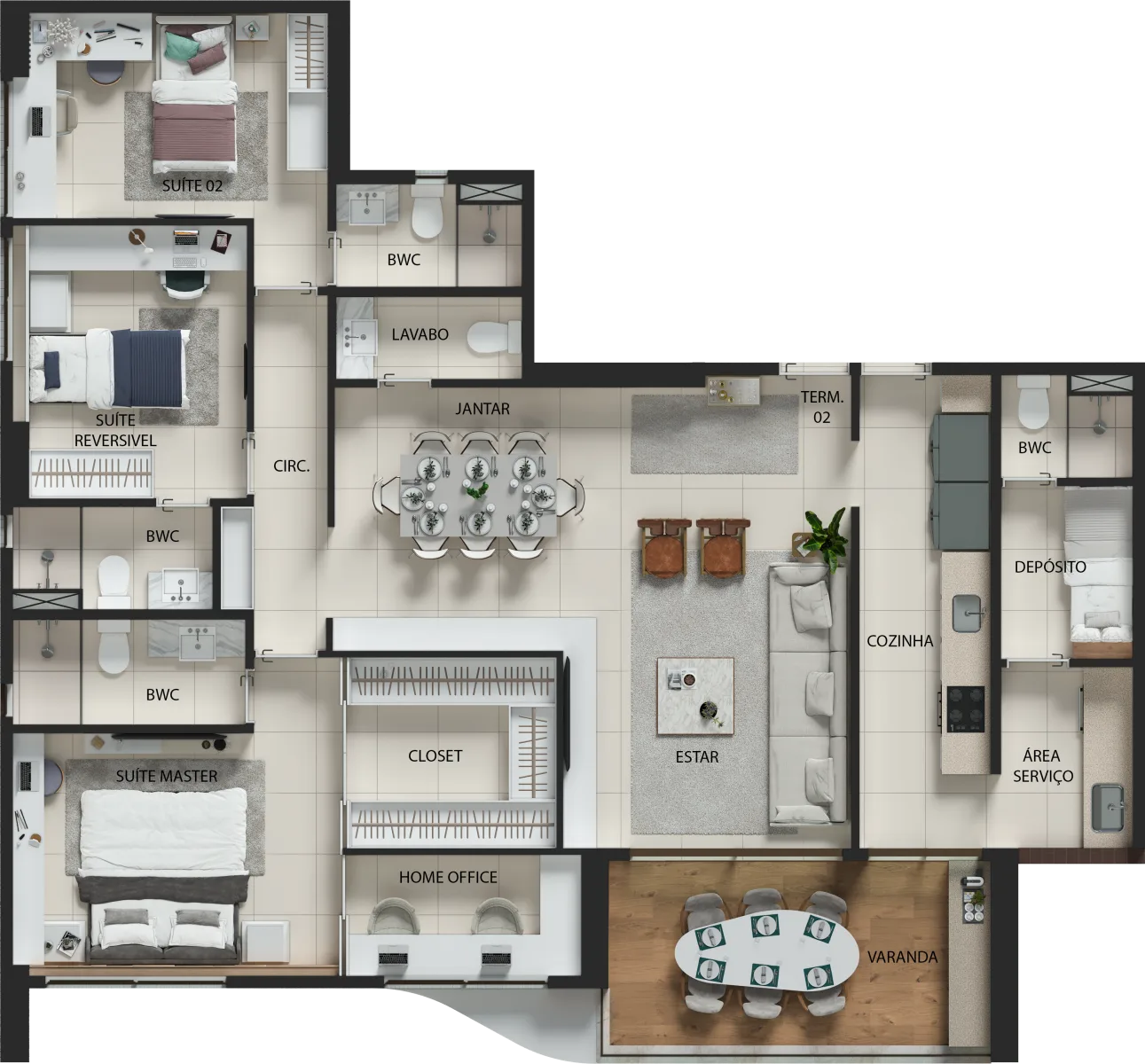 Planta do apartamento — referência 17 aljd ep pb in07 sugestao2 v01 1291x1200