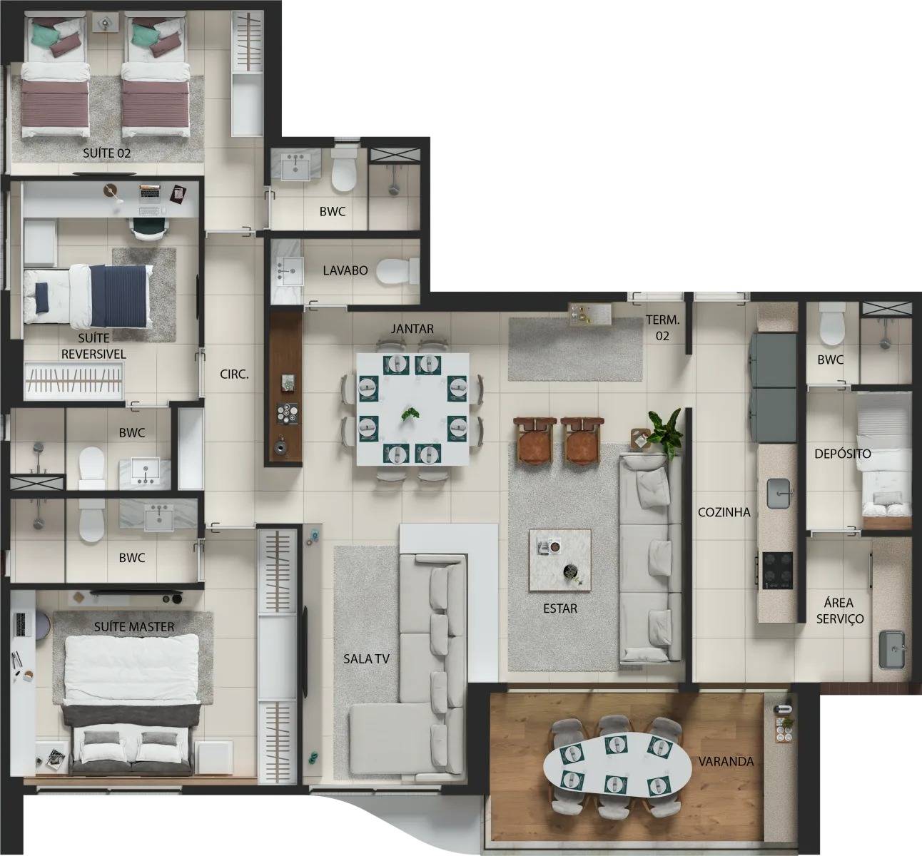 Planta do apartamento — referência 16 aljd ep pb in06 sugestao1 v01 1292x1200