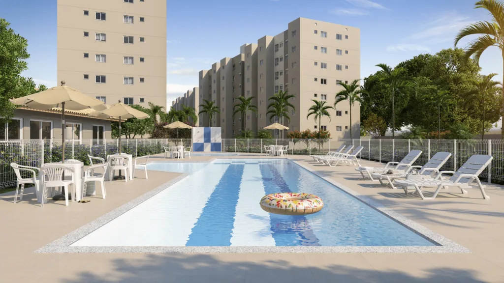 Perspectiva do novo condomínio-clube da Morar Construtora, Vista do Passeio.