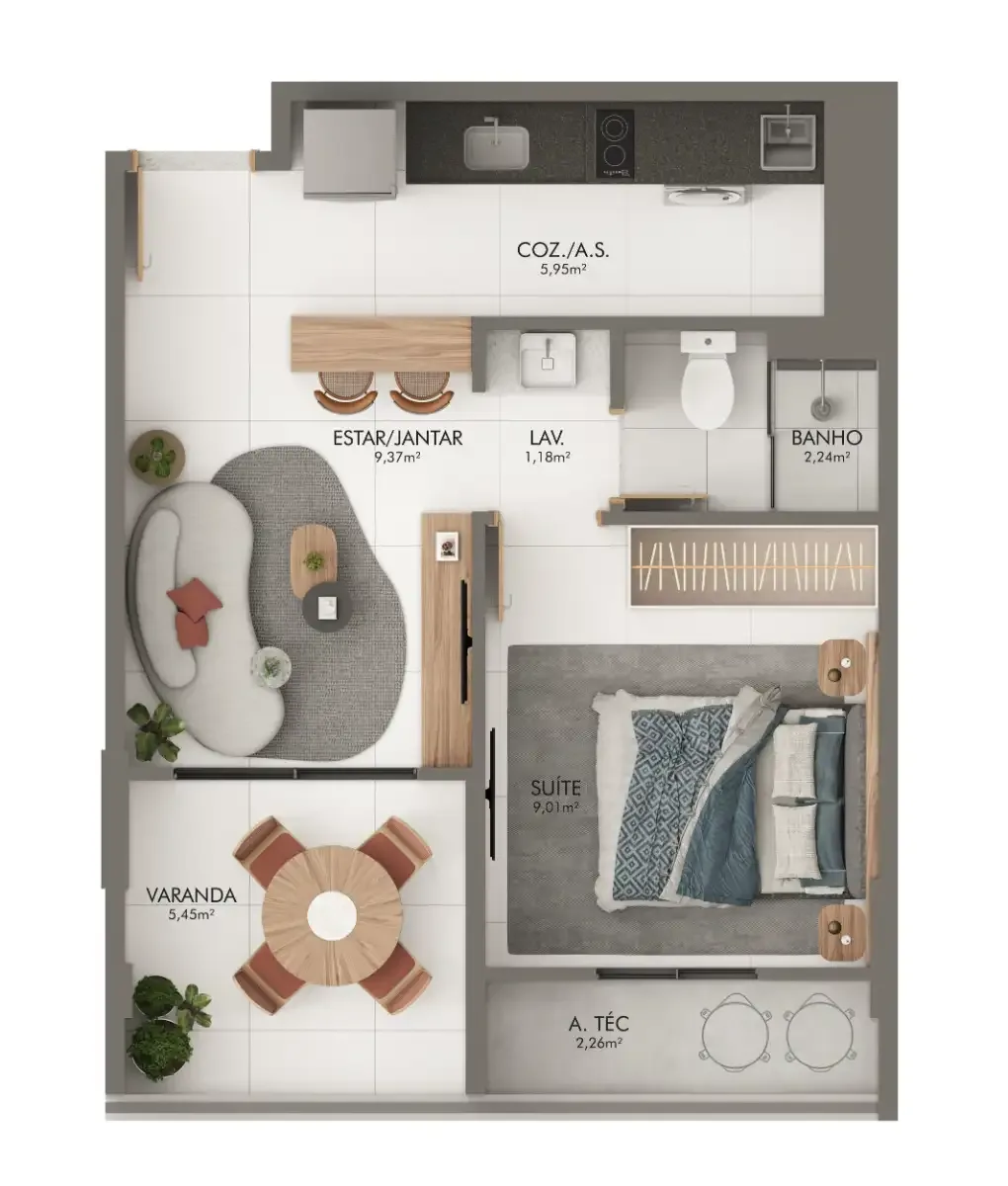 Coluna 3 – 41,06m²