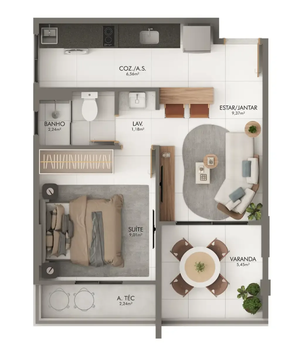 Coluna 6 – 41,59m²