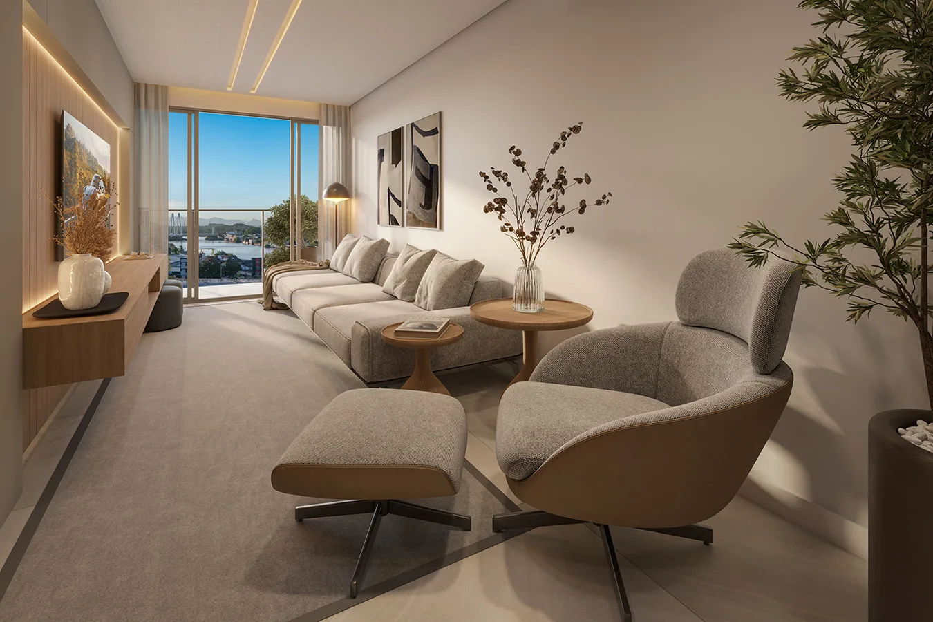 Living do Apartamento Tipo - Coluna 2