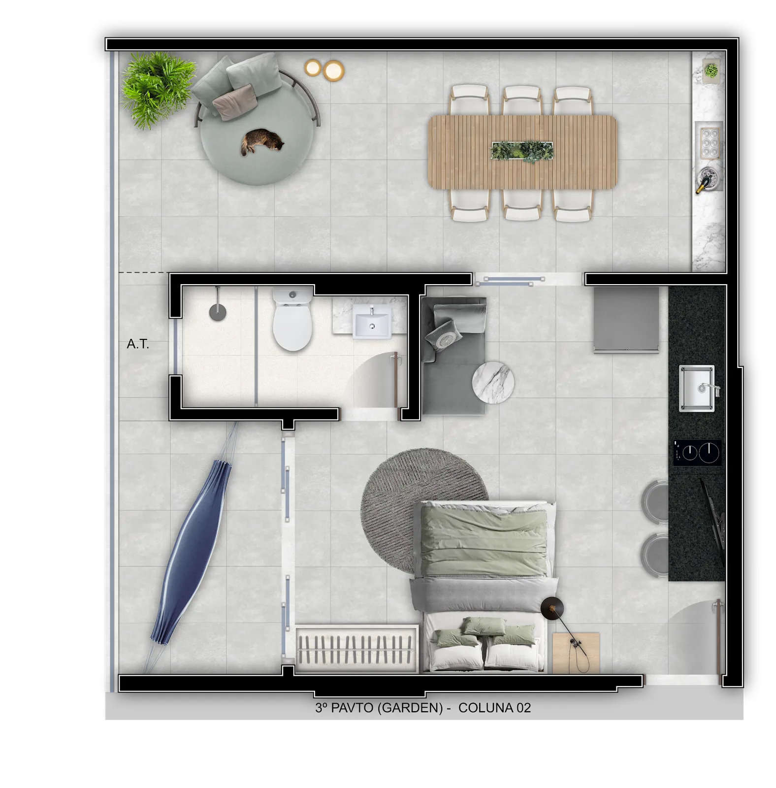 3º PAVTO (GARDEN) - COLUNA 02