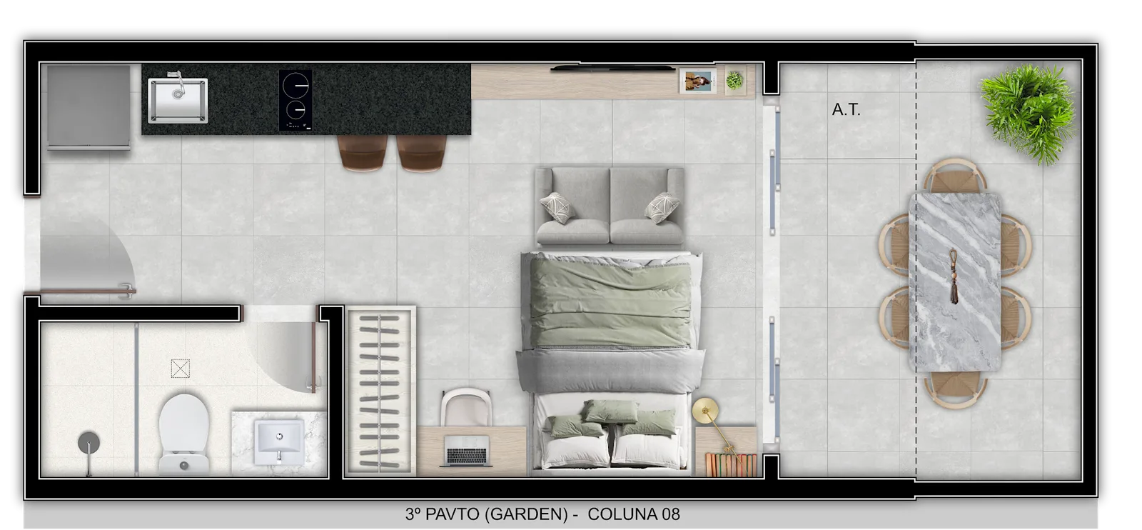 3º PAVTO (GARDEN) - COLUNA 08