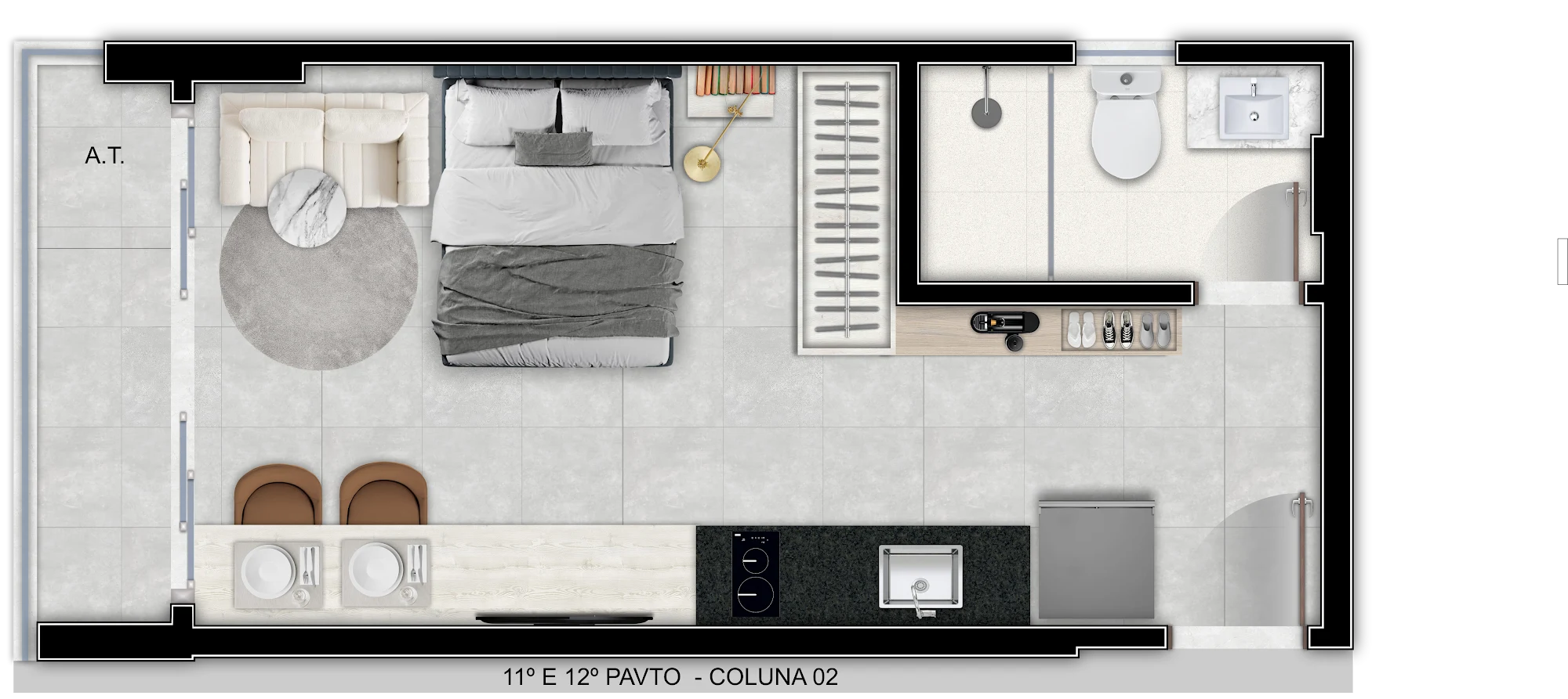 11º E 12º PAVTO - COLUNA 02
