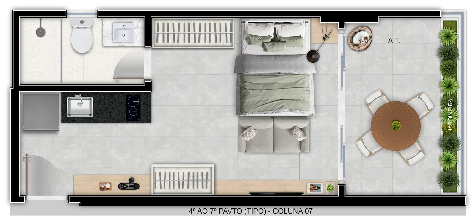 4º AO 7º PAVTO (TIPO) - COLUNA 07