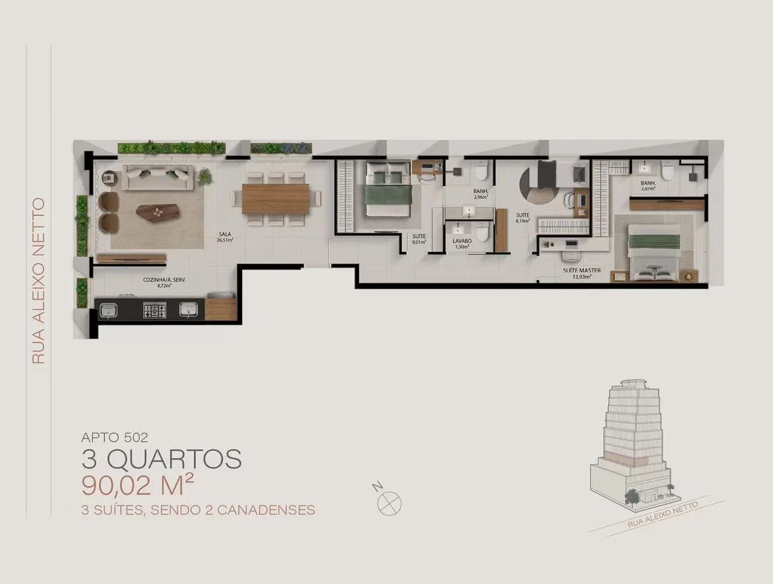 Planta da unidade · configuração 3