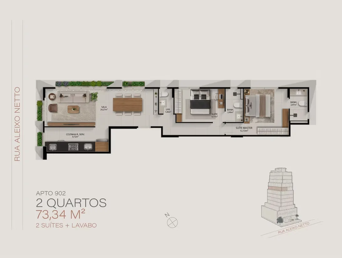 Planta da unidade · configuração 1
