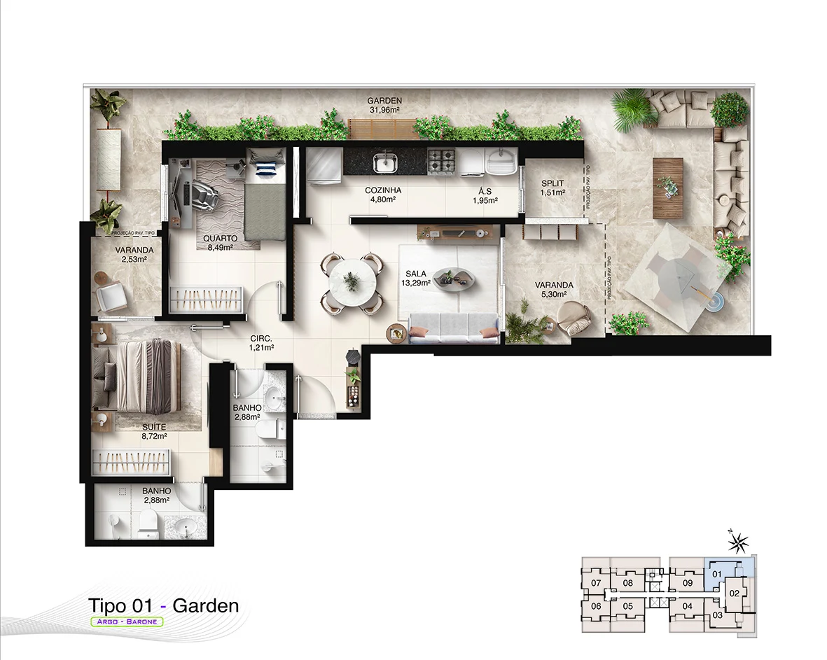 Argo Barone Planta Tipo 01 Garden A4