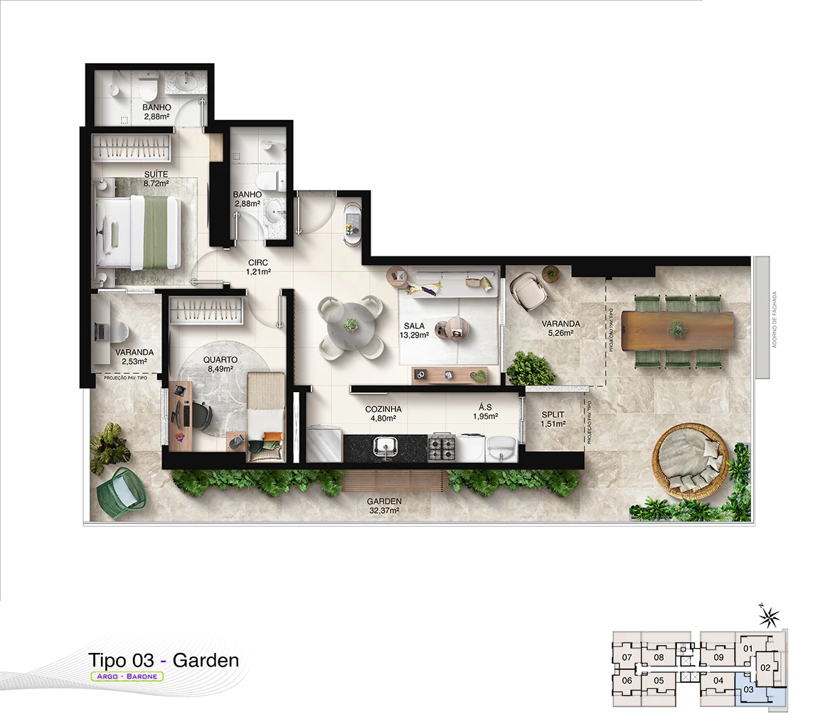 Argo Barone Planta Tipo 03 Garden A4