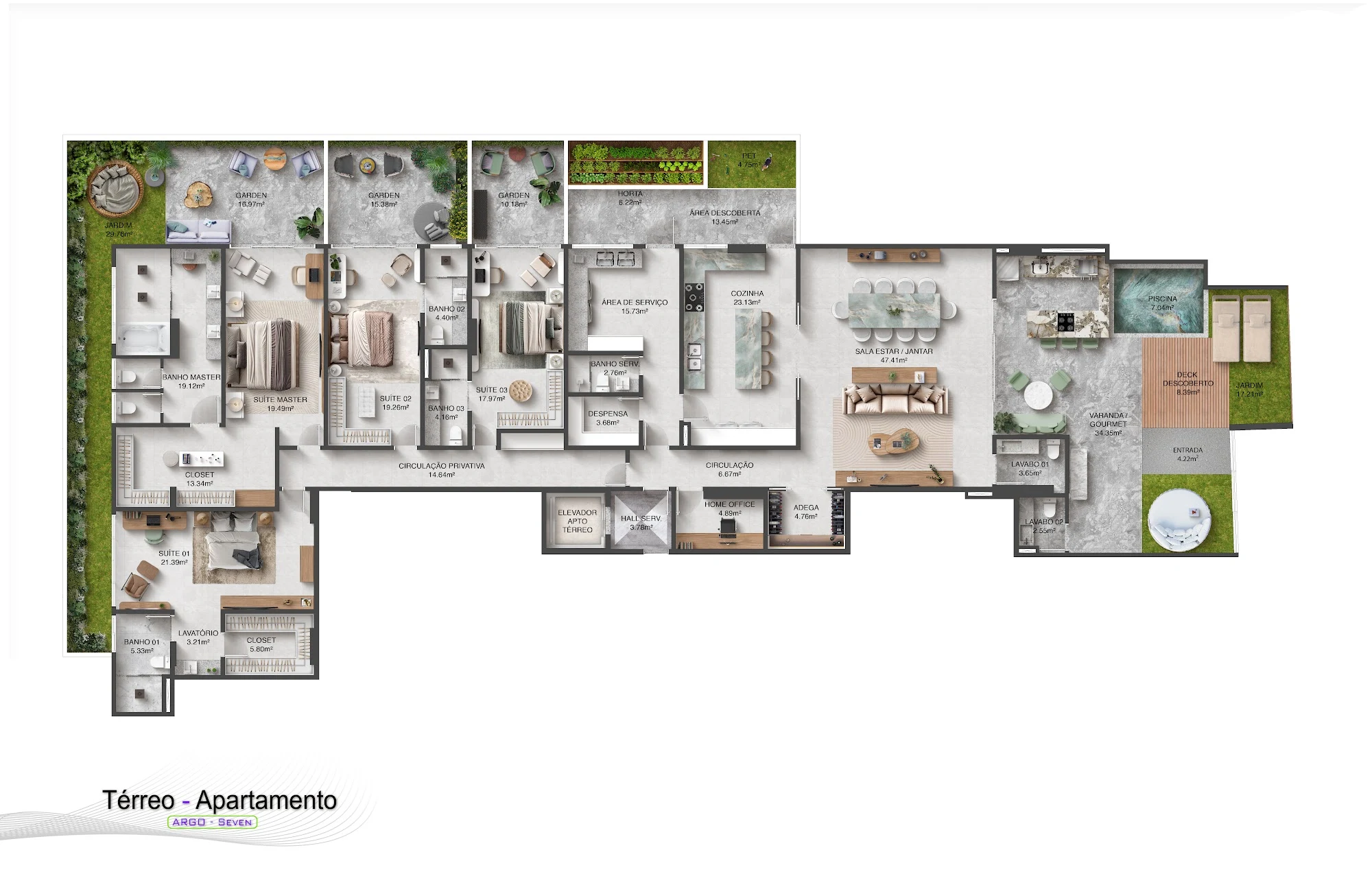 Argo Seven Implantacao Terreo Apartamento